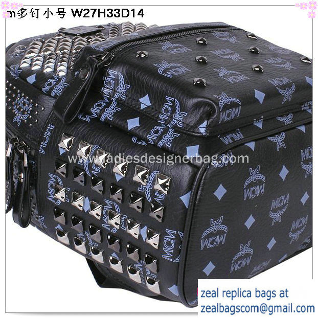 High Quality Replica MCM Small Stark Front Studs Backpack MC4237S Black